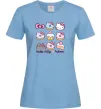 Жіноча футболка Hello kitty and pusheen Блакитний фото