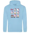Мужская толстовка (худи) Hello kitty and pusheen Голубой фото