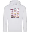Женская толстовка (худи) Hello kitty and pusheen Серый меланж фото