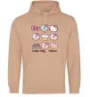 Женская толстовка (худи) Hello kitty and pusheen Песочный фото
