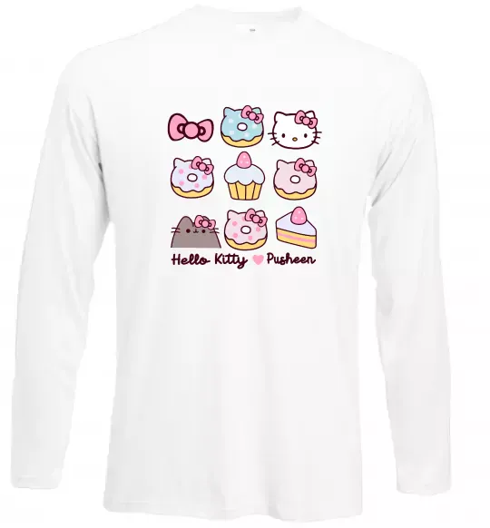 Лонгслів Hello kitty and pusheen Білий фото