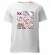 Мужская премиум футболка Hello kitty and pusheen Белый фото