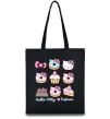 Еко-сумка Hello kitty and pusheen Чорний фото