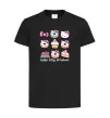 Дитяча футболка Hello kitty and pusheen Чорний фото