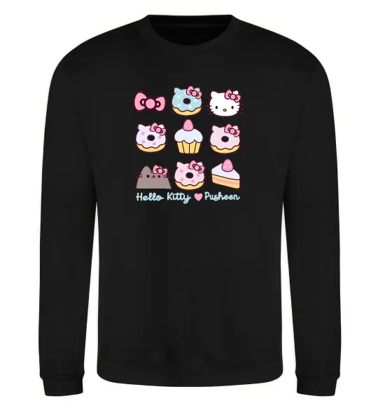Свитшот Hello kitty and pusheen Черный фото