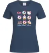 Жіноча футболка Hello kitty and pusheen Темно-синій фото