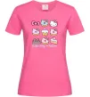 Жіноча футболка Hello kitty and pusheen Яскраво-рожевий фото