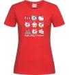 Жіноча футболка Hello kitty and pusheen Червоний фото