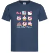Чоловіча футболка Hello kitty and pusheen Темно-синій фото