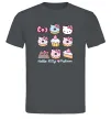 Чоловіча футболка Hello kitty and pusheen Графіт фото