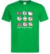Чоловіча футболка Hello kitty and pusheen Зелений фото