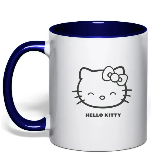 Чашка з кольоровою ручкою Hello kitty Глибокий темно-синій фото