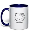 Чашка з кольоровою ручкою Hello kitty Глибокий темно-синій фото
