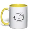 Чашка с цветной ручкой Hello kitty Лимонный фото