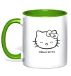 Чашка с цветной ручкой Hello kitty Лаймовый фото
