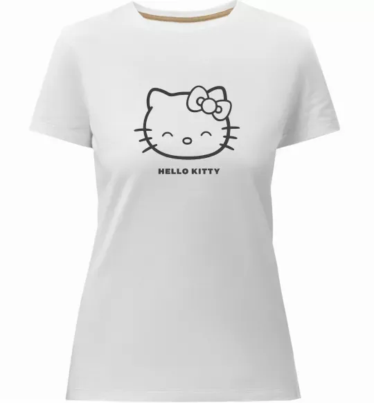 Жіноча преміум футболка Hello kitty Білий фото