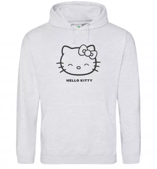 Мужская толстовка (худи) Hello kitty Серый меланж фото