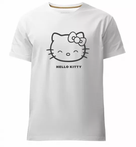 Мужская премиум футболка Hello kitty Белый фото