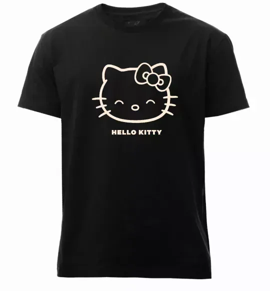 Мужская премиум футболка Hello kitty Черный фото