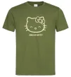 Чоловіча футболка Hello kitty Оливковий фото