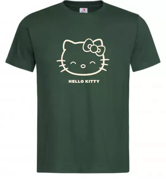 Чоловіча футболка Hello kitty Темно-зелений фото