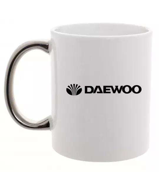 Чашка с цветной ручкой Daewoo logo Серебро фото