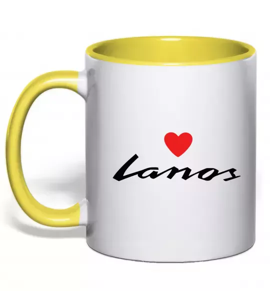 Чашка с цветной ручкой Lanos heart Солнечно желтый фото