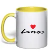 Чашка с цветной ручкой Lanos heart Солнечно желтый фото