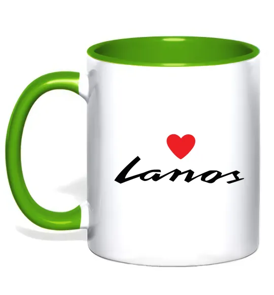 Чашка с цветной ручкой Lanos heart Лаймовый фото