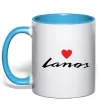 Чашка с цветной ручкой Lanos heart Голубой фото