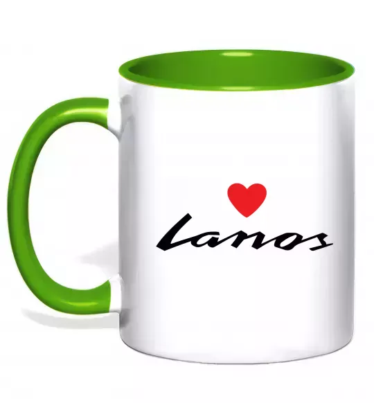 Чашка с цветной ручкой Lanos heart Зеленый фото