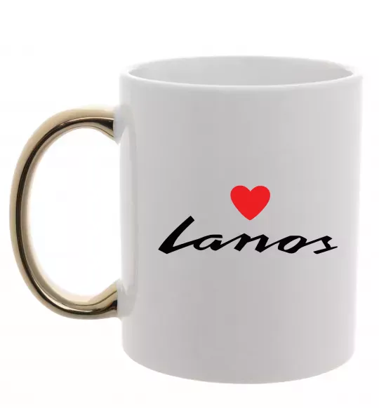 Чашка с цветной ручкой Lanos heart Золото фото