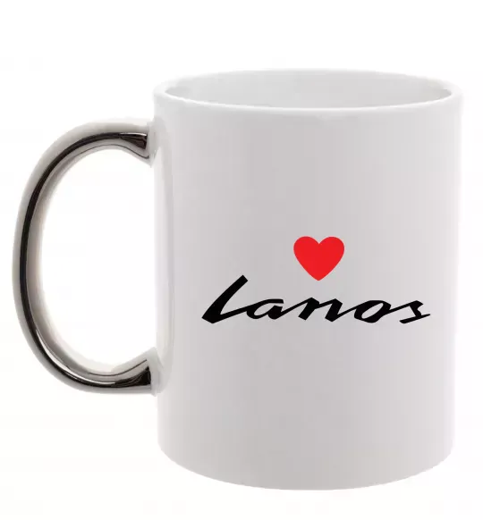 Чашка с цветной ручкой Lanos heart Серебро фото