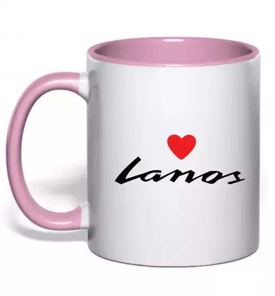 Чашка с цветной ручкой Lanos heart Нежно розовый фото