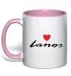 Чашка с цветной ручкой Lanos heart Нежно розовый фото