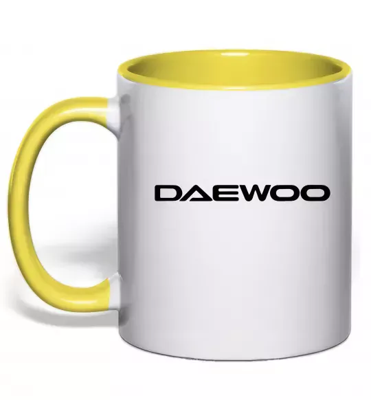 Чашка с цветной ручкой Daewoo напис Солнечно желтый фото