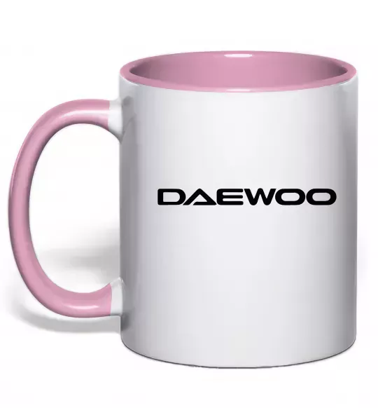 Чашка с цветной ручкой Daewoo напис Нежно розовый фото