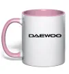 Чашка с цветной ручкой Daewoo напис Нежно розовый фото