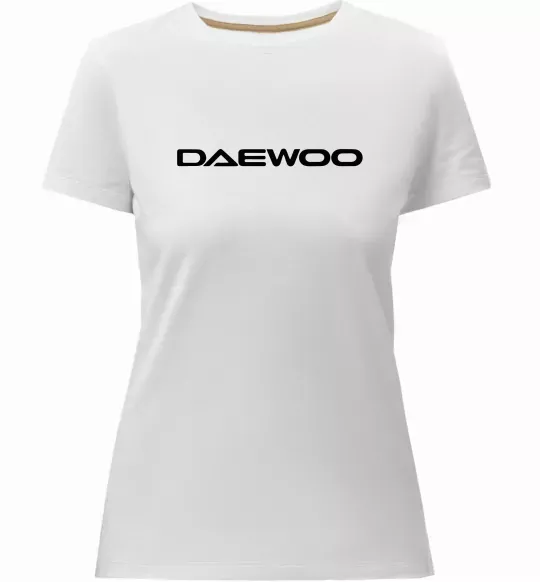 Женская премиум футболка Daewoo напис Белый фото