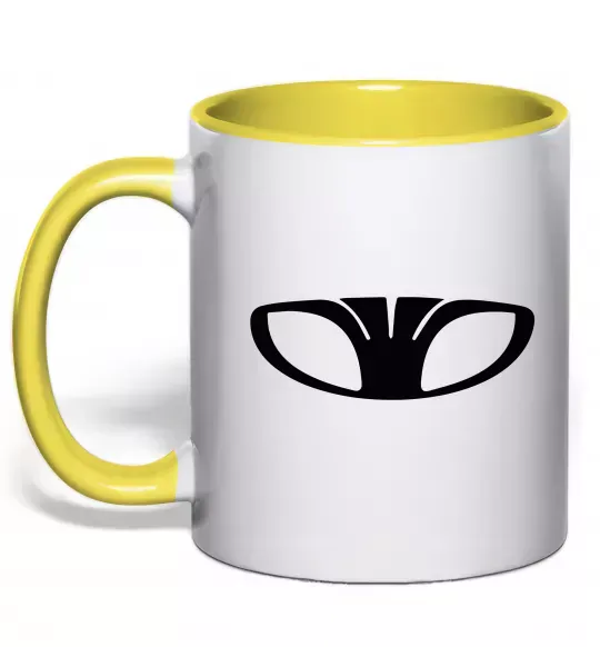 Чашка с цветной ручкой Лого Daewoo Солнечно желтый фото