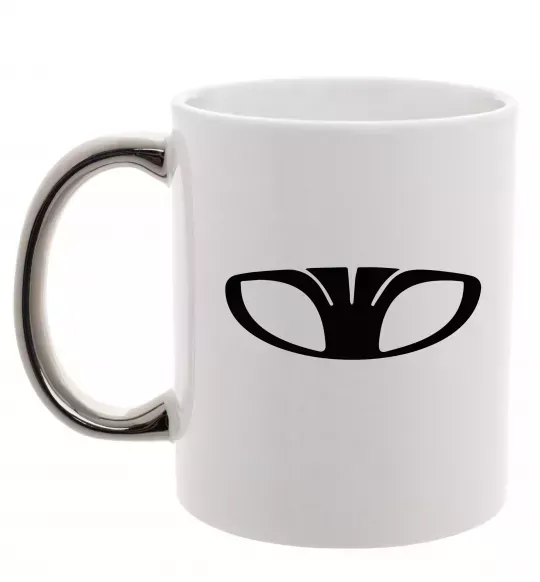 Чашка с цветной ручкой Лого Daewoo Серебро фото