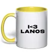 Чашка с цветной ручкой I <3 Lanos Солнечно желтый фото