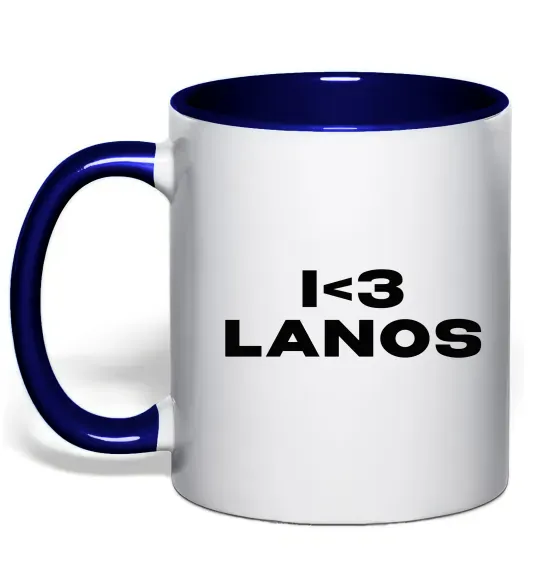 Чашка с цветной ручкой I <3 Lanos Глубокий темно-синий фото