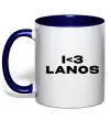 Чашка с цветной ручкой I <3 Lanos Глубокий темно-синий фото