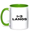 Чашка с цветной ручкой I <3 Lanos Лаймовый фото