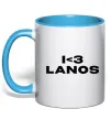 Чашка с цветной ручкой I <3 Lanos Голубой фото