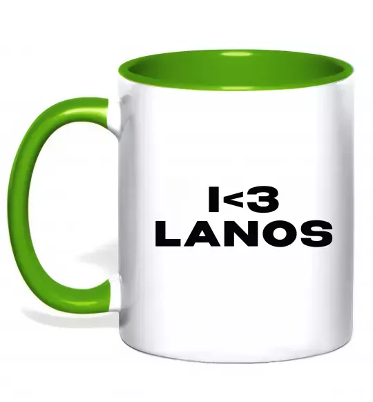 Чашка с цветной ручкой I <3 Lanos Зеленый фото