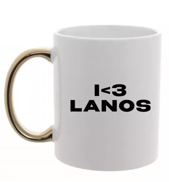 Чашка с цветной ручкой I <3 Lanos Золото фото