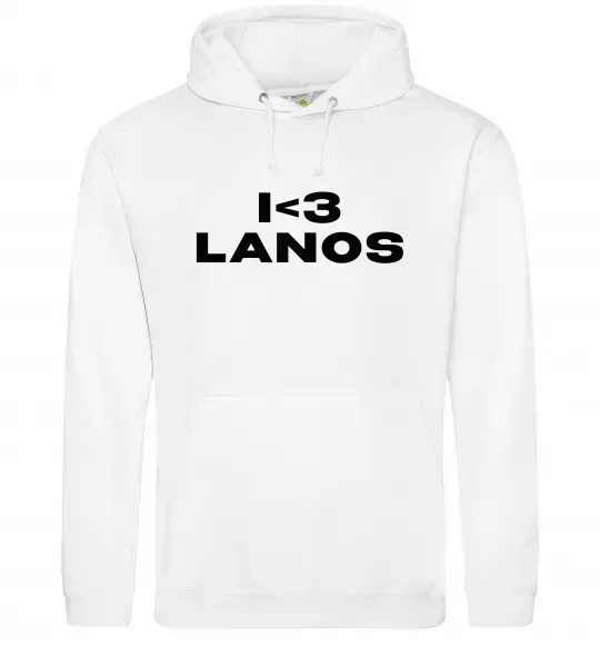 Женская толстовка (худи) I <3 Lanos Белый фото