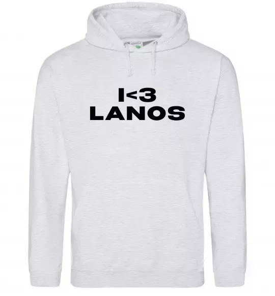 Женская толстовка (худи) I <3 Lanos Серый меланж фото